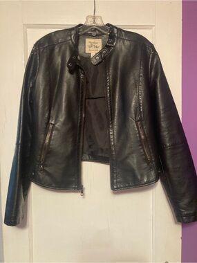 Maralyn & Me Black Leather Moto Jacket